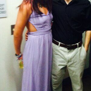 Lavender Open Back Maxi Dress